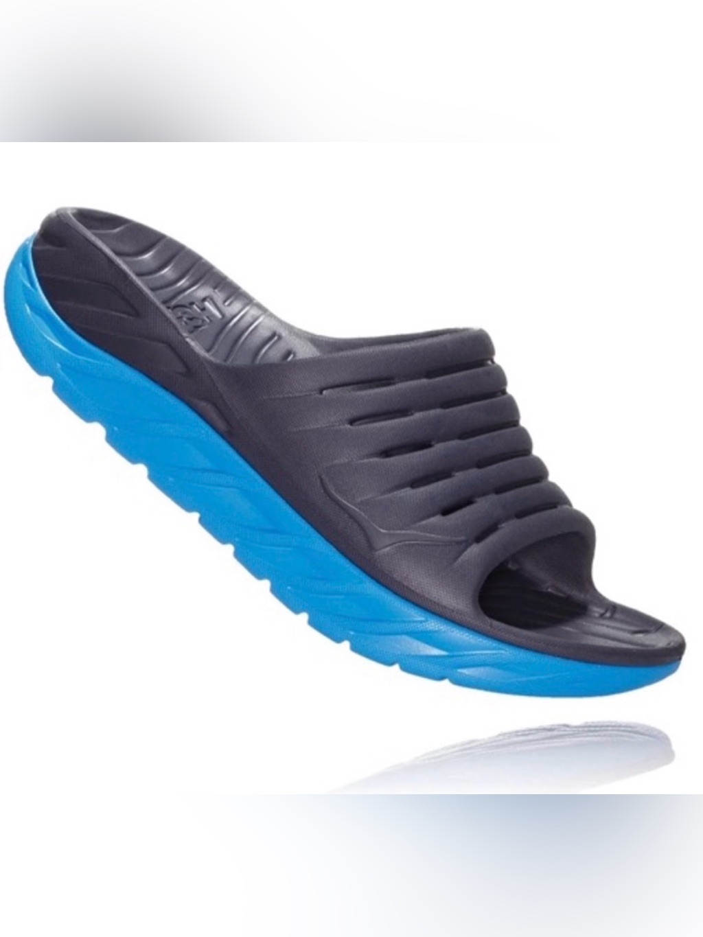 Hoka One Men’s One Ora Recovery Slide 2 Ebony/Dresden Blue Size 13